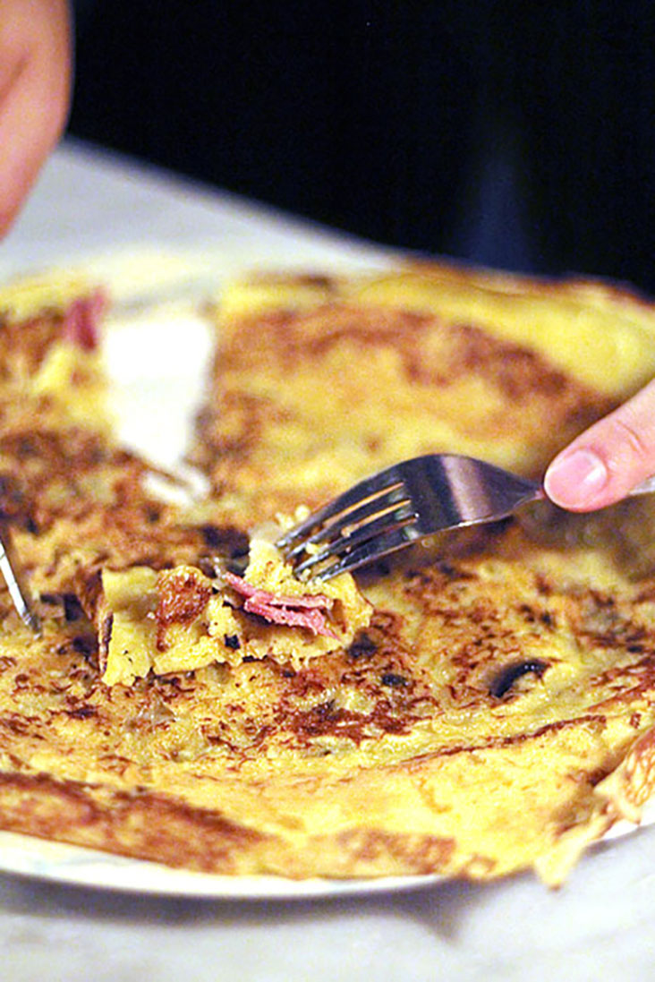 Try a savoury 'pannenkoek', such as one filled with bacon and cheese