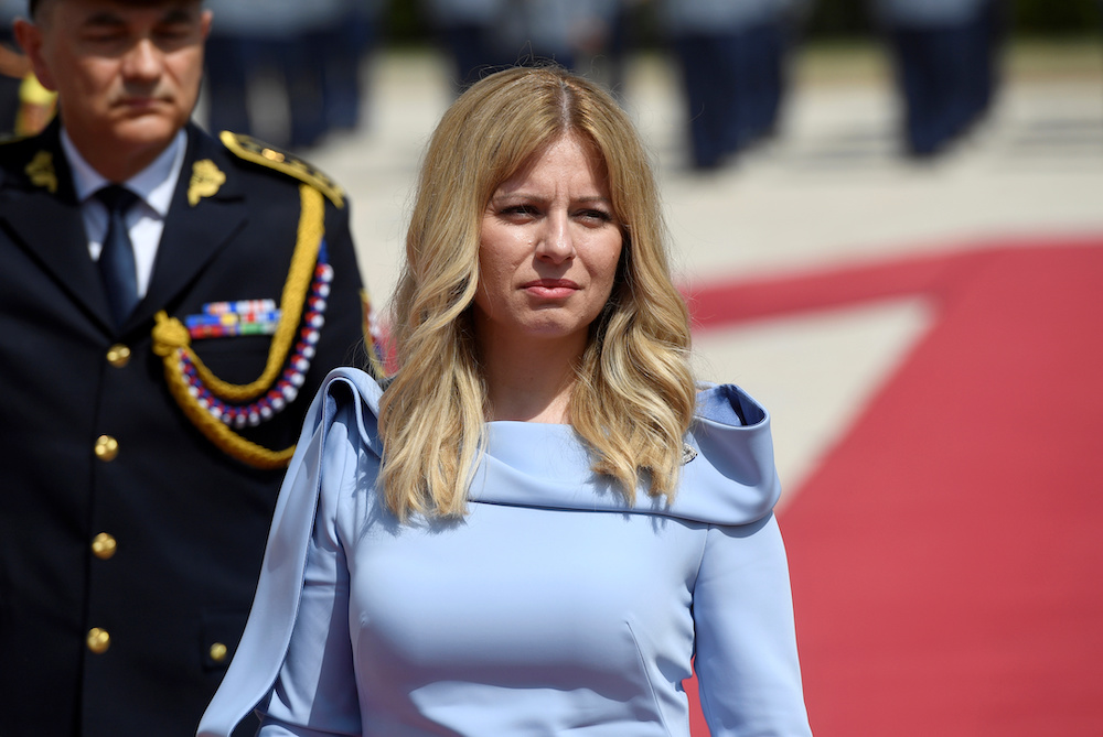 Slovakiau00e2u20acu2122s President Zuzana Caputova reviews the guard of honour at the Presidential Palace after her swearing-in ceremony in Bratislava, Slovakia, June 15, 2019.u00e2u20acu201d Reuters pic