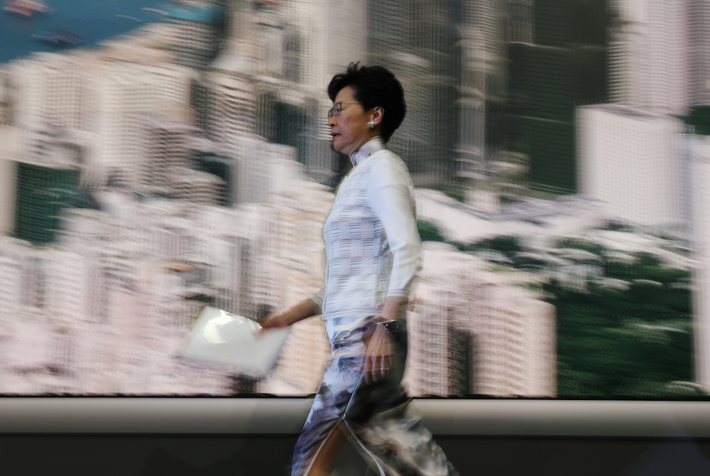 Hong Kong Chief Executive Carrie Lam arrives for a news conference in Hong Kong, China, June 15, 2019. u00e2u20acu201d Reuters pic