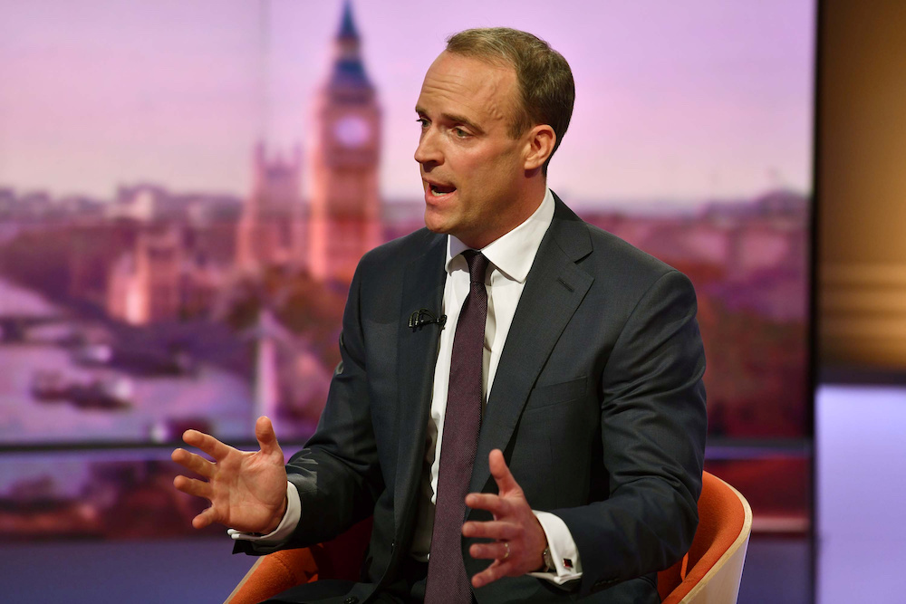Dominic Raab MP, former Brexit Secretary appears on BBC TVu00e2u20acu2122s The Andrew Marr Show in London, Britain, May 26, 2019. u00e2u20acu201d Reuters pic