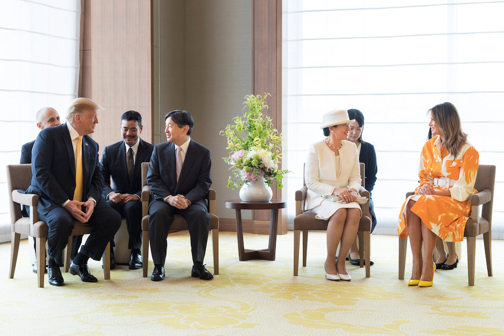 US President Donald Trump and first lady Melania Trump are bid farewell by Japanu00e2u20acu2122s Emperor Naruhito and Empress Masako before their leaving from Japan, at a hotel in Tokyo, Japan, May 28, 2019. u00e2u20acu201d Reuters picnn