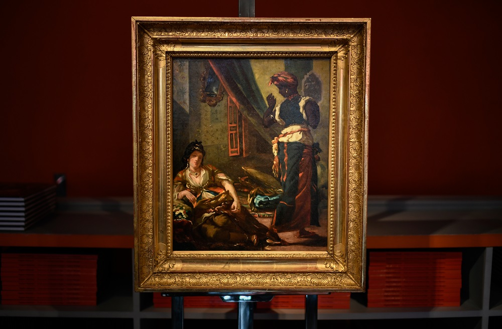 A modello (a preliminary painting) for the artwork entitled u00e2u20acu02dcLes femmes du00e2u20acu2122Algeru00e2u20acu2122 painted by French painter Eugene Delacroix is on display at the Mendes Gallery on June 20, 2019 in Paris. u00e2u20acu201d AFP pic      
