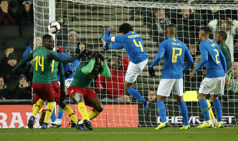 Cameroonu00e2u20acu2122s Jacques Zoua reacts during their International Friendly match against Brazil in Stadium MK, Milton Keynes, Britain, November 20, 2018. u00e2u20acu201dAction Images via Reuters