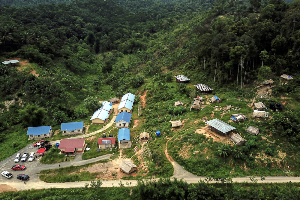 An aerial view of the Batek tribe settlement in Kuala Koh, Gua Musang June 11, 2019. u00e2u20acu201d Bernama pic