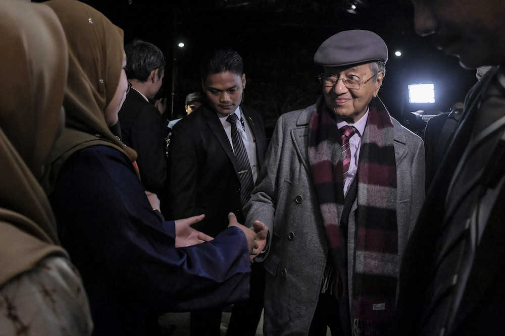 Prime Minister Tun Dr Mahathir Mohamad is greeted upon his arrival in London June 14, 2019. u00e2u20acu201d Bernama pic
