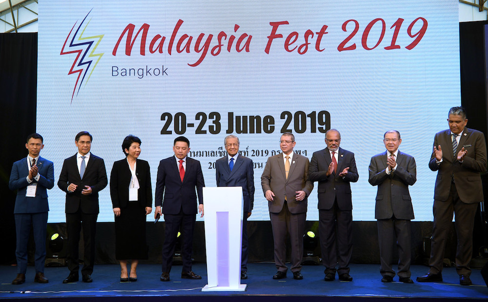 Prime Minister Tun Dr Mahathir Mohamad launches the inaugural Malaysia Fest 2019 in Bangkok June 21, 2019. u00e2u20acu201d Bernama pic