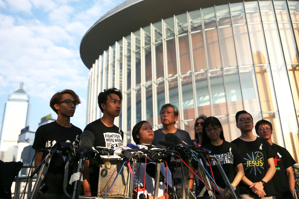 Members of Civil Human Rights Front hold a news conference in response to the announcement by Hong Kong Chief Executive Carrie Lam regarding the proposed extradition bill, in Hong Kong, China, June 15, 2019.u00e2u20acu201d Reuters picnn