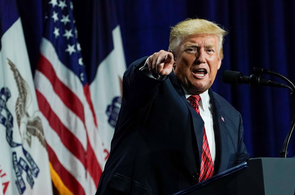 US President Donald Trump speaks at a fundraiser in Des Moines, Iowa, June 11, 2019. u00e2u20acu201d Reuters pic
