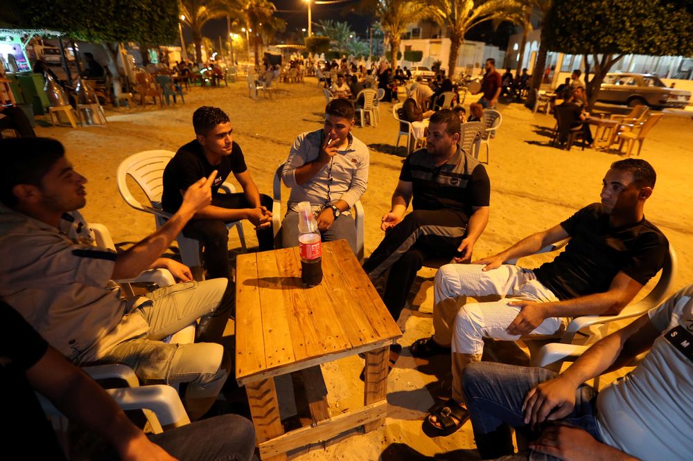 Palestinians sit in an outdoor rest area in Khan Younis in the southern Gaza Strip, June 22, 2019. u00e2u20acu201dReuters pic