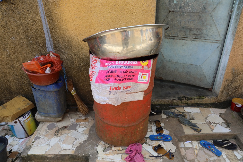 Receptacles used to gather and store water are seen at a home in Abobo, a district in Abidjan, Ivory Coast, May 4, 2019. u00e2u20acu201d Thomson Reuters Foundation pic
