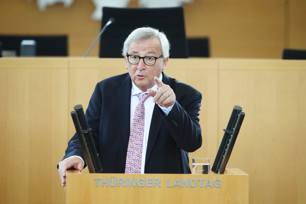 European Commission President Jean Claude Juncker gives a speech at the regional parliament of Thuringia in Erfurt, eastern Germany June 17, 2019. u00e2u20acu201d AFP pic 