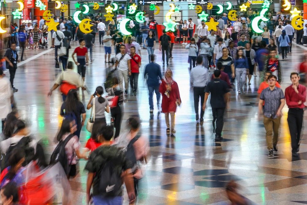 General view of KL Sentral station in Kuala Lumpur June 3, 2019, on the eve of Hari Raya Aidilfitri. u00e2u20acu201d Picture by Hari Anggara