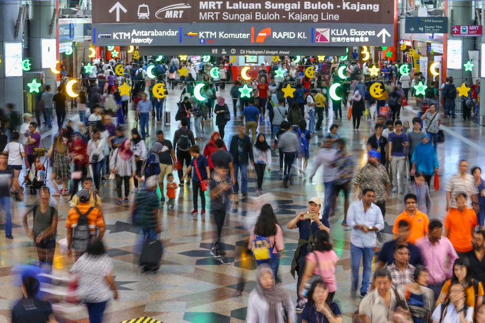 General view of KL Sentral station in Kuala Lumpur June 3, 2019, on the eve of Hari Raya Aidilfitri. u00e2u20acu201d Picture by Hari Anggara