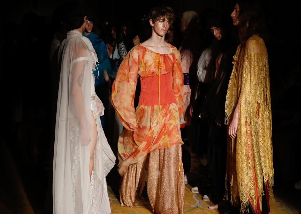 Models present creations for Palomo Spain, during the Menu00e2u20acu2122s Spring-Summer 2020 collection fashion show June 18, 2019, in Paris. u00e2u20acu201d AFP picn n