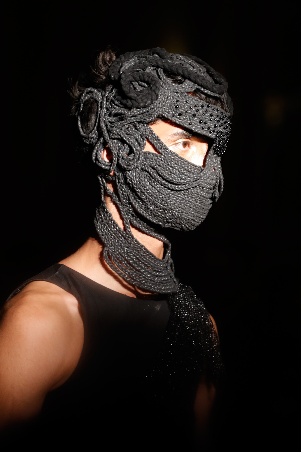 A model presents a creation for Palomo Spain, during the Men’s Spring-Summer 2020 collection fashion show June 18, 2019, in Paris. — AFP pic
