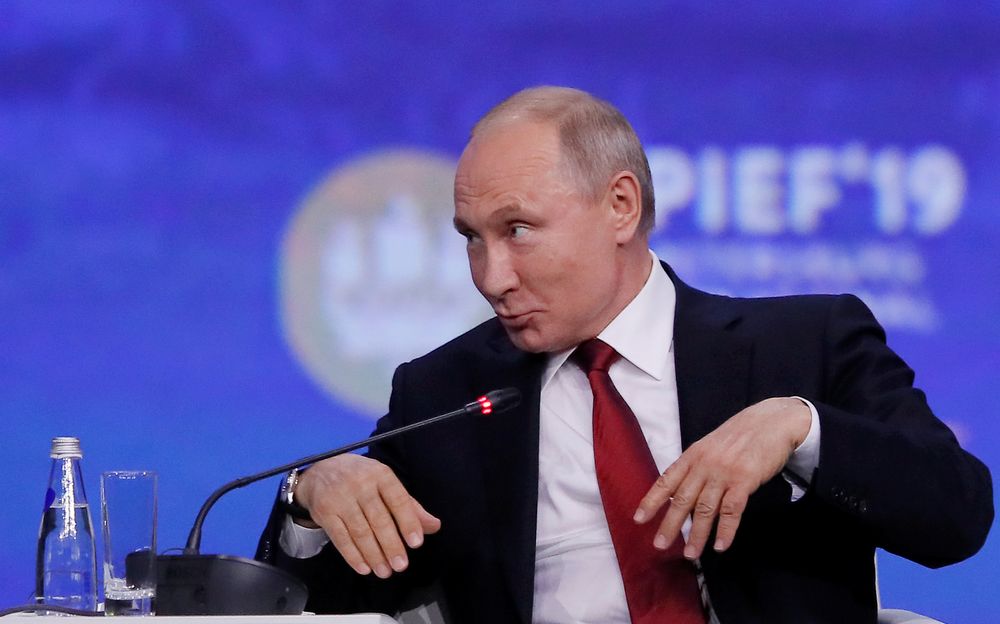 Russian President Vladimir Putin speaks during a session of the St Petersburg International Economic Forum, Russia June 7, 2019. u00e2u20acu201d Reuters pic