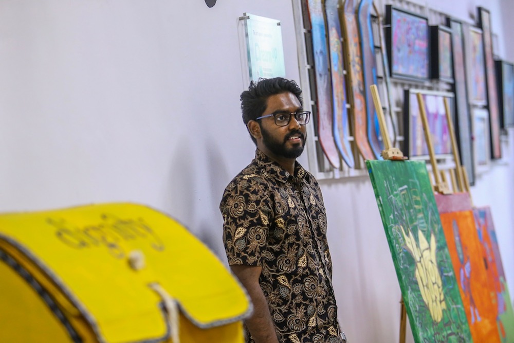 Batu MP P. Prabakaran poses for pictures at the Dignity for Children Foundation Centre in Kuala Lumpur June 20, 2019. u00e2u20acu201d Picture by Hari Anggara