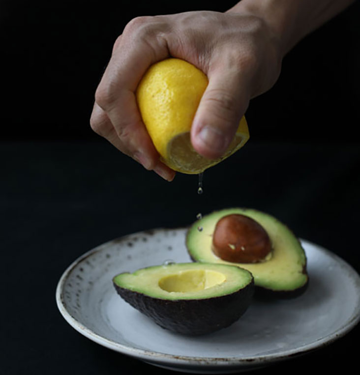 Squeeze some lemon juice over your cut avocados to prevent them from browning