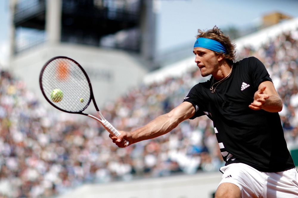 Germany's Alexander Zverev returns the ball to Italy's Fabio Fognini during the French Open tennis tournament in Paris June 3, 2019. u00e2u20acu201d AFP pic