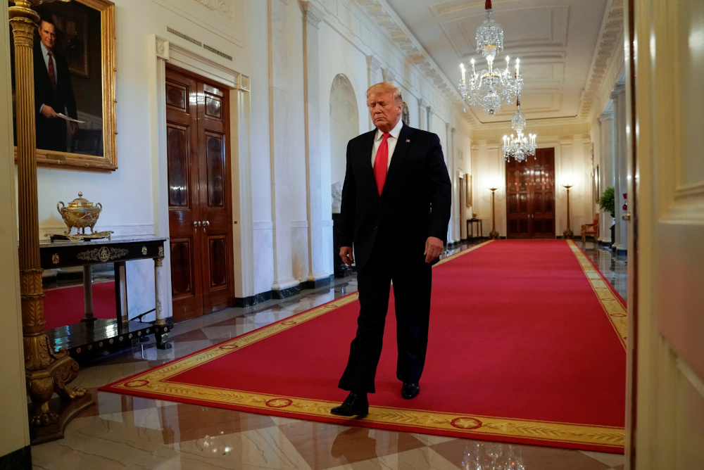 US President Donald Trump enters the East Room to deliver remarks on second chance hiring, at the White House in Washington, US, June 13, 2019. u00e2u20acu201d Reuters pic 