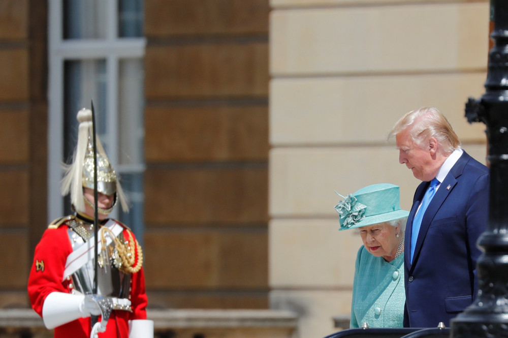 Britainu00e2u20acu2122s Queen Elizabeth II meets with US President Donald Trump during a welcome ceremony in Buckingham Palace, in London, Britain, June 3, 2019. u00e2u20acu201d Reuters pic 