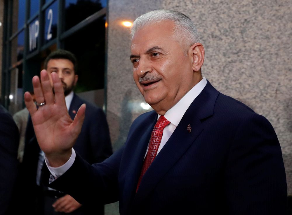 Binali Yildirim, Istanbul mayoral candidate of the ruling AK Party (AKP), greets media members as he arrives at Lutfi Kirdar Convention Center in Istanbul, Turkey, June 16, 2019. u00e2u20acu201d Reuters pic
