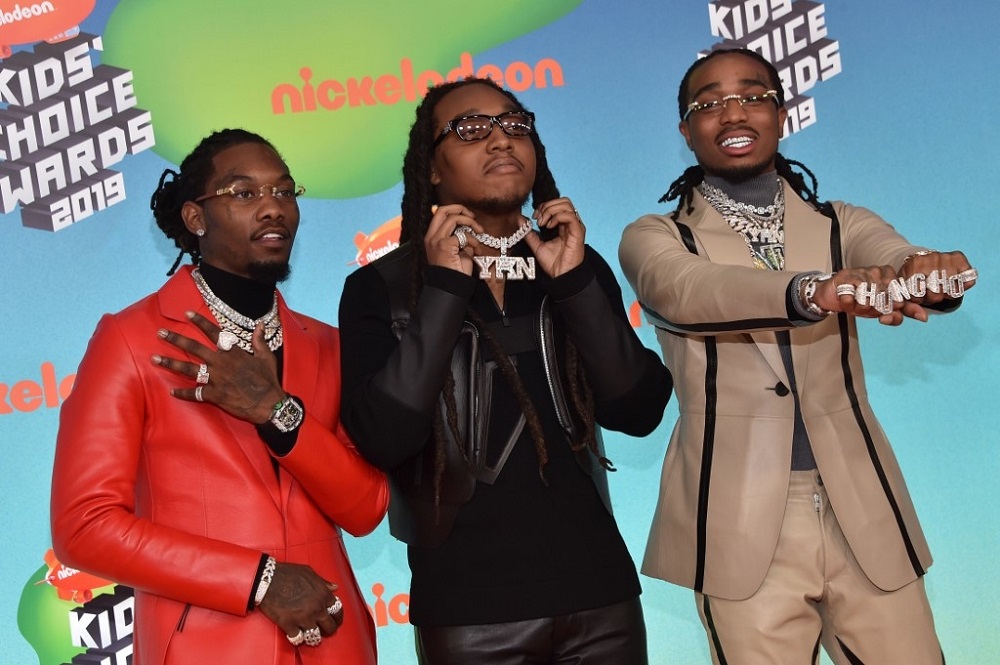 Hip-hop artists Takeoff, Offset and Quavo from Migos at the 32nd Annual Nickelodeon Kids' Choice Awards at the USC Galen Centre on March 23, 2019 in Los Angeles. u00e2u20acu201d AFP pic      