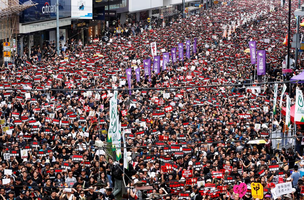 Protesters attend a demonstration demanding Hong Kong's leaders to step down and withdraw the extradition bill, in Hong Kong, China, June 16, 2019. u00e2u20acu201d Reuters pic