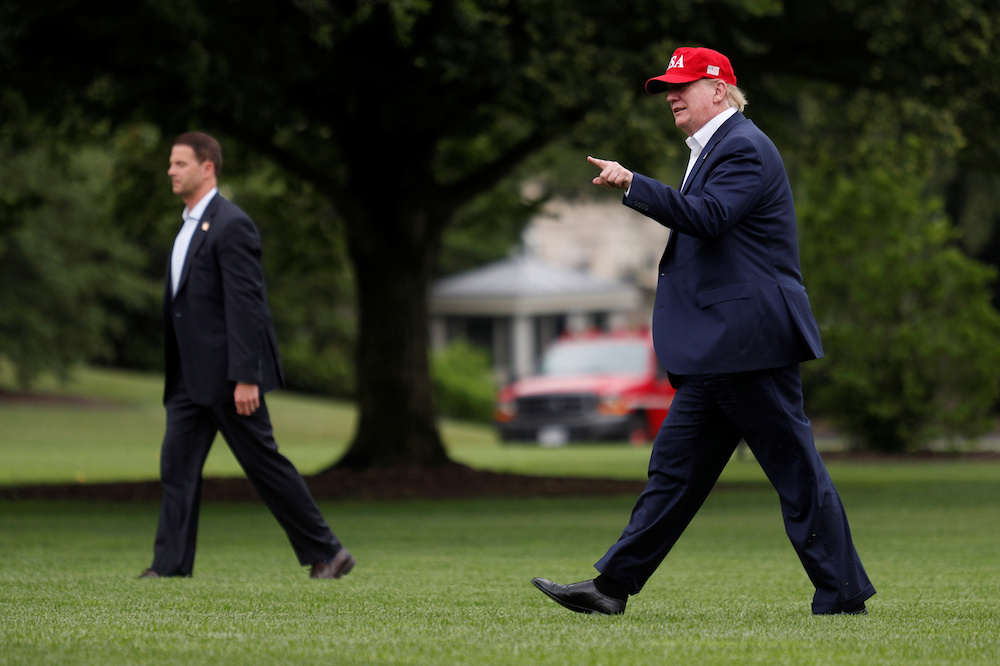 US President Donald Trump arrives following overseas travel at the White House in Washington, US, June 7, 2019. u00e2u20acu201d Reuters picnn