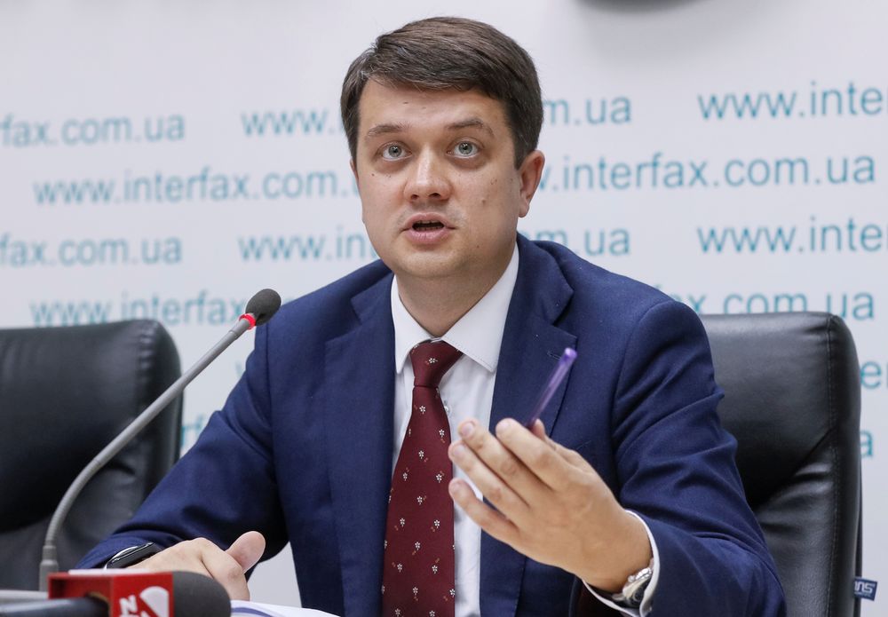 Dmytro Razumkov, head of Ukrainian President Volodymyr Zelenskyu00e2u20acu2122s political party Servant of the People, attends a news conference in Kiev, Ukraine, May 27, 2019. u00e2u20acu201d Reuters pic