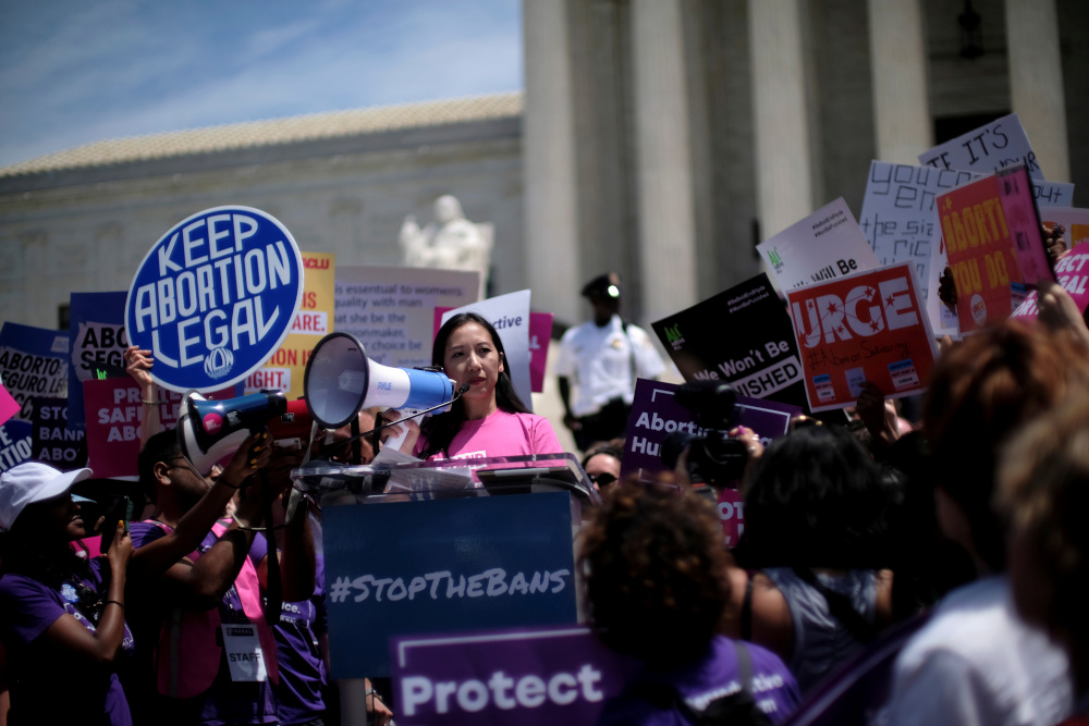 Planned Parenthood president Dr Leana Wen speaks at a protest against anti-abortion legislation at the US Supreme Court in Washington, May 21, 2019. u00e2u20acu201d Reuters pic