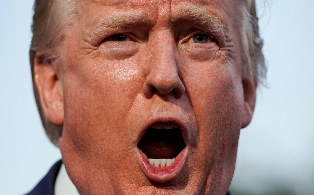 US President Donald Trump speaks to the media as he departs for London from the White House in Washington June 2, 2019. u00e2u20acu201d Reuters pic          