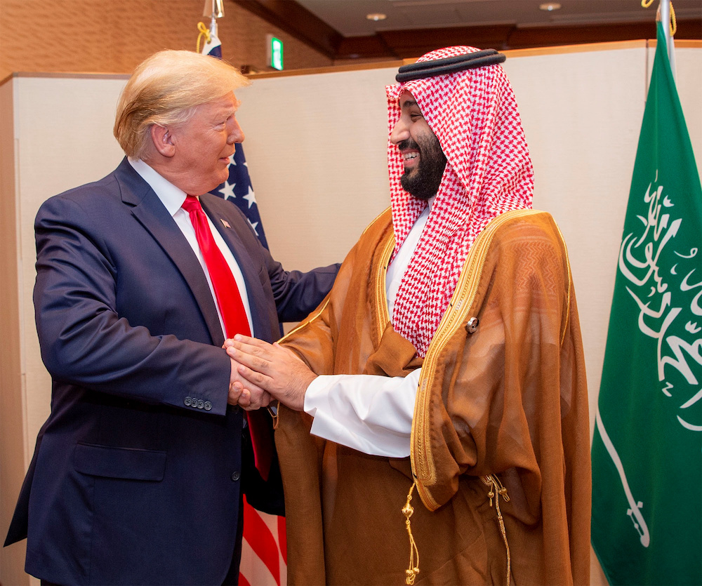 Saudi Arabiau00e2u20acu2122s Crown Prince Mohammed bin Salman shakes hands with US President Donald Trump, at the G20 leaders summit in Osaka, Japan, June 29, 2019. u00e2u20acu2022 Reuters pic