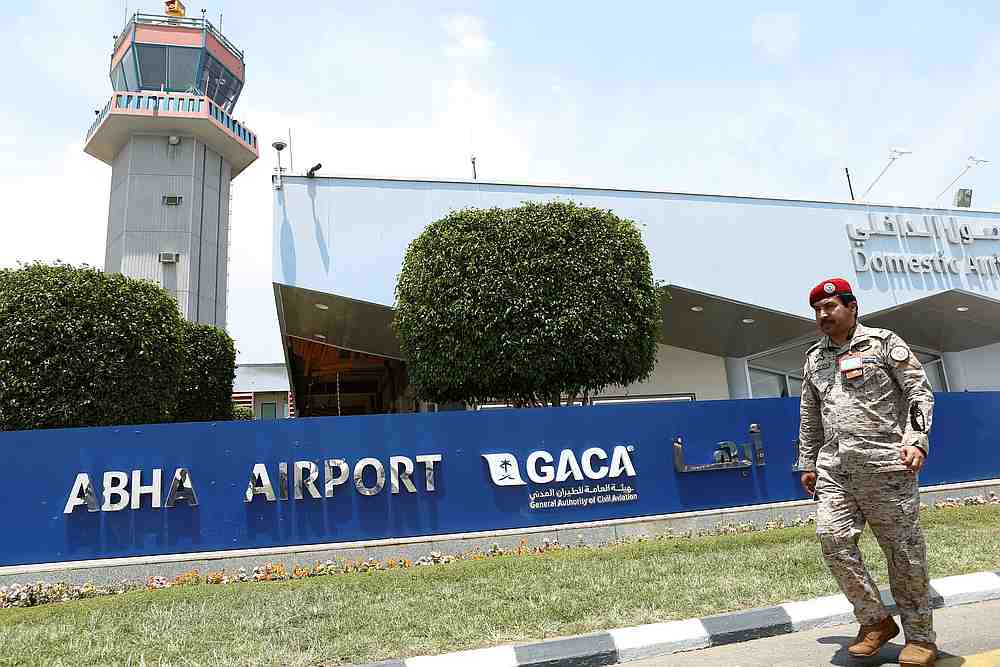 A Saudi security officer walks past the Saudi Arabia's Abha airport, after it was attacked by Yemen's Houthi group in Abha June 13, 2019. u00e2u20acu201d Reuters pic
