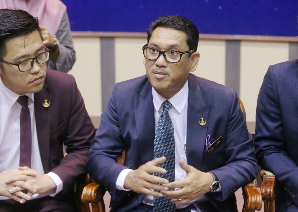 Perak Mentri Besar Datuk Seri Ahmad Faizal Azumu speaks to reporters in Ipoh June 19, 2019. u00e2u20acu201d Picture by Farhan Najib