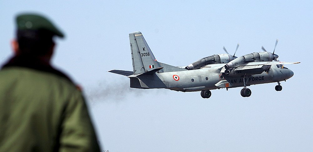 A soldier stands guard as an Indian Air Force AN-32 transport aircraft carrying security personnel takes-off from the technical airport in Jammu February 9, 2008. u00e2u20acu201d Reuters pic