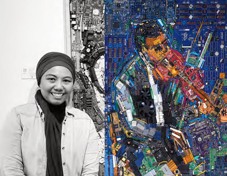 'Trio 1, After Steve Magada' (95cm x 135cm, 2018) by Nor Tijan Firdaus binti Abu Bakar.