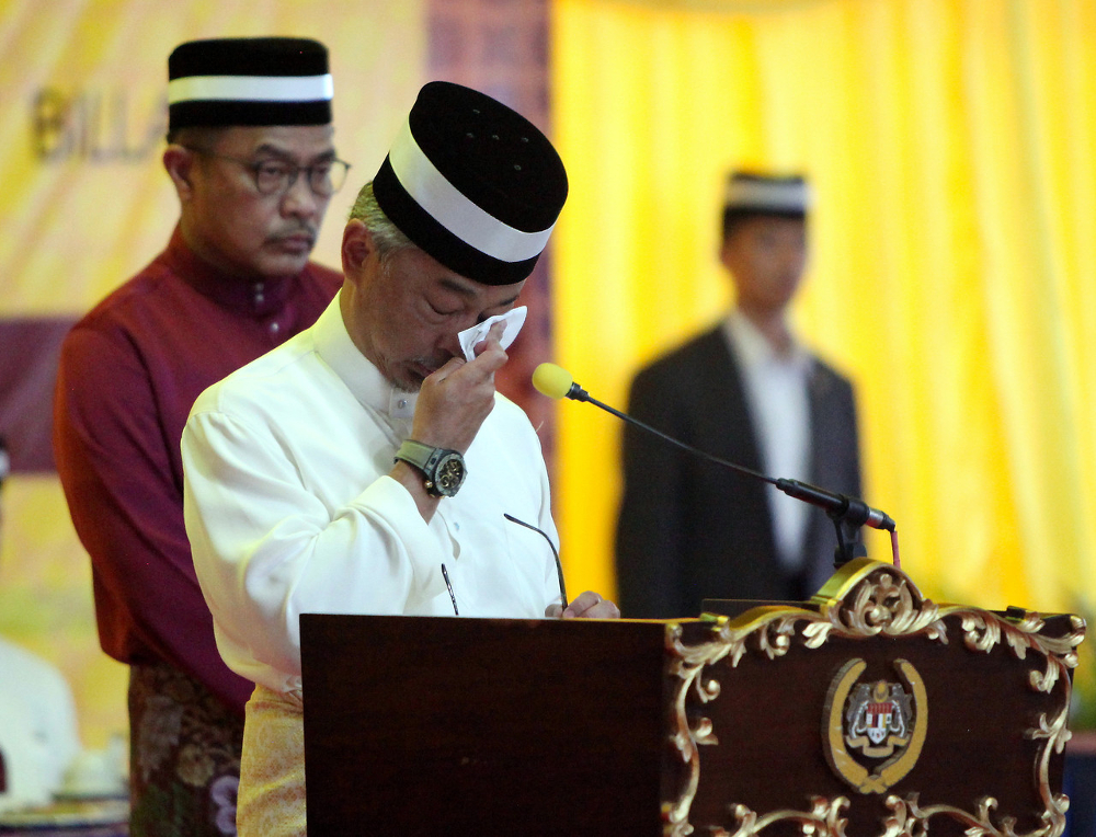 Yang di-Pertuan Agong Al-Sultan Abdullah Riu00e2u20acu2122ayatuddin Al-Mustafa Billah Shah speaks about his late father Paduka Ayahanda Almarhum Sultan Ahmad Shah in Temerloh June 1, 2019. u00e2u20acu201d Bernama pic