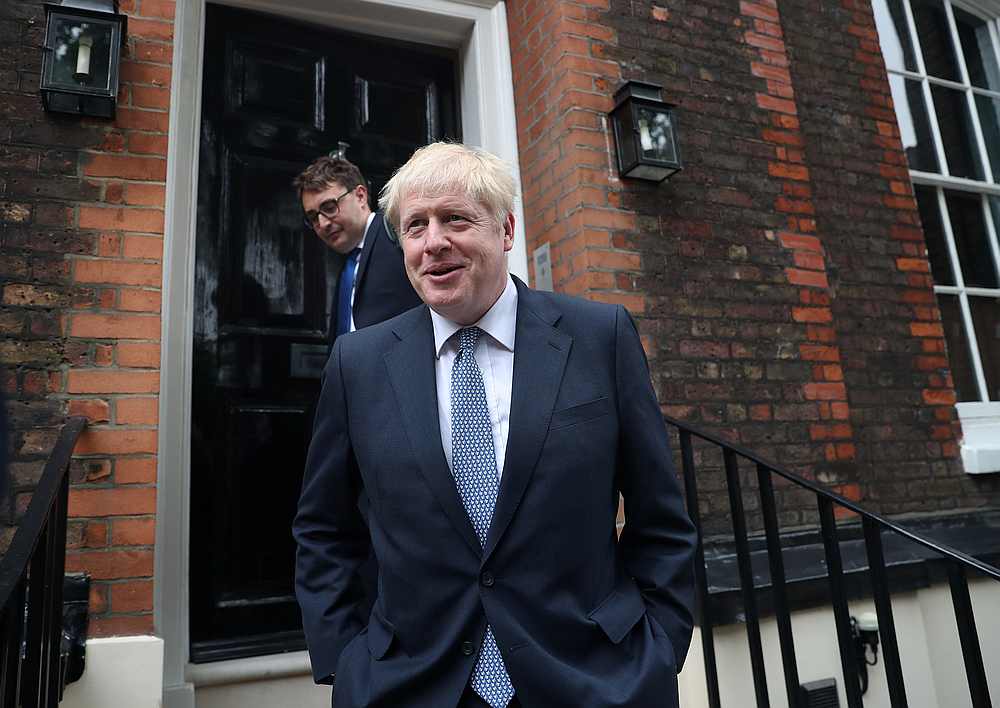 PM hopeful Boris Johnson leaves a building in Westminster, London June 26, 2019. u00e2u20acu201d Reuters pic