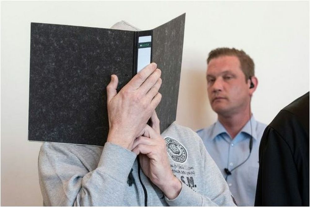 Defendant Andreas V. (left) is suspected of 298 sex crimes against 23 children at a campground in Luegde, western Germany. u00e2u20acu201d AFP pic