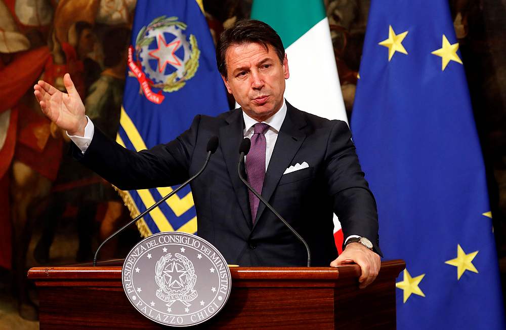 Italian Prime Minister Giuseppe Conte gestures as he holds a news conference at Chigi Palace in Rome June 3, 2019. u00e2u20acu201d Reuters pic