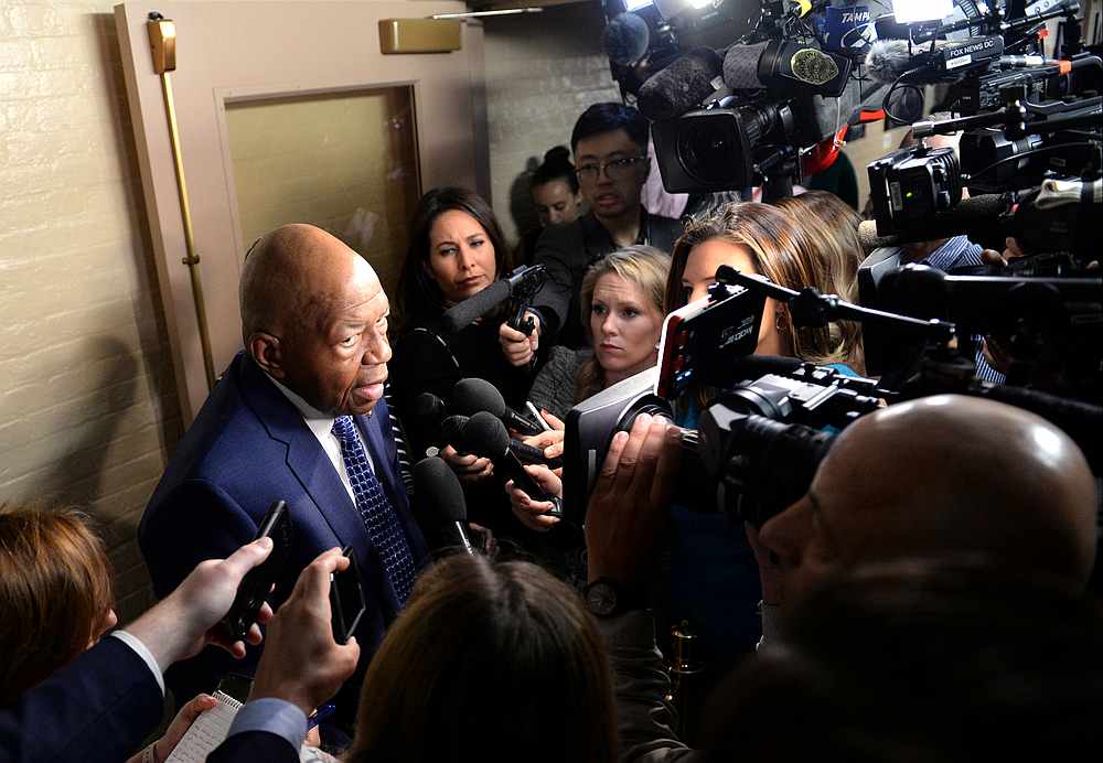 Rep. Elijah Cummings speaks to the media after a closed House Democratic Caucus meeting in Washington May 22, 2019. u00e2u20acu201d Reuters pic 