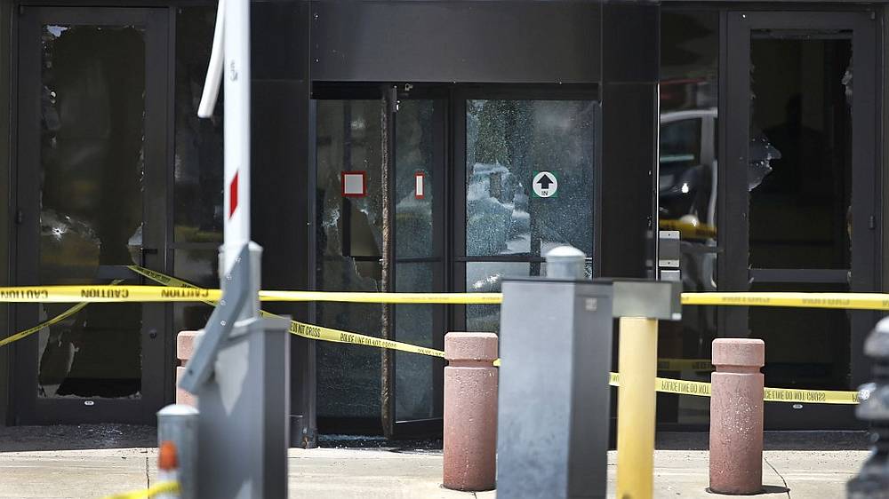 The bullet riddled glass doors of the Earle Cabell Federal Building in Dallas, Texas June 17, 2019. u00e2u20acu201d Picture AFP pic