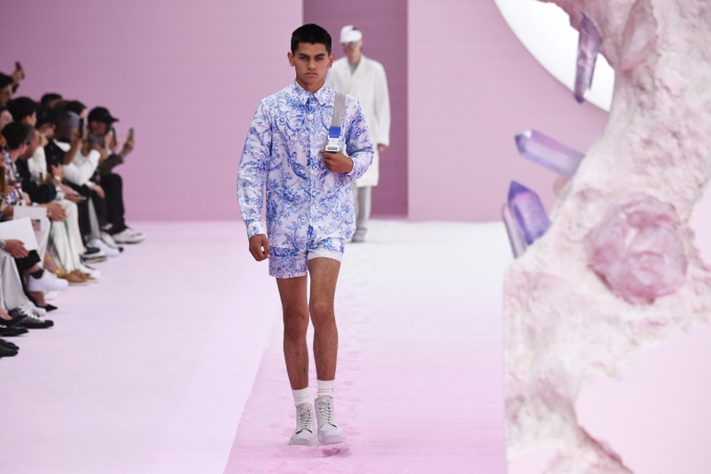 A model presents a creation for Dior Homme during the Men's spring/summer 2020 fashion collection on June 21, 2019 in Paris. u00e2u20acu2022 AFP pic