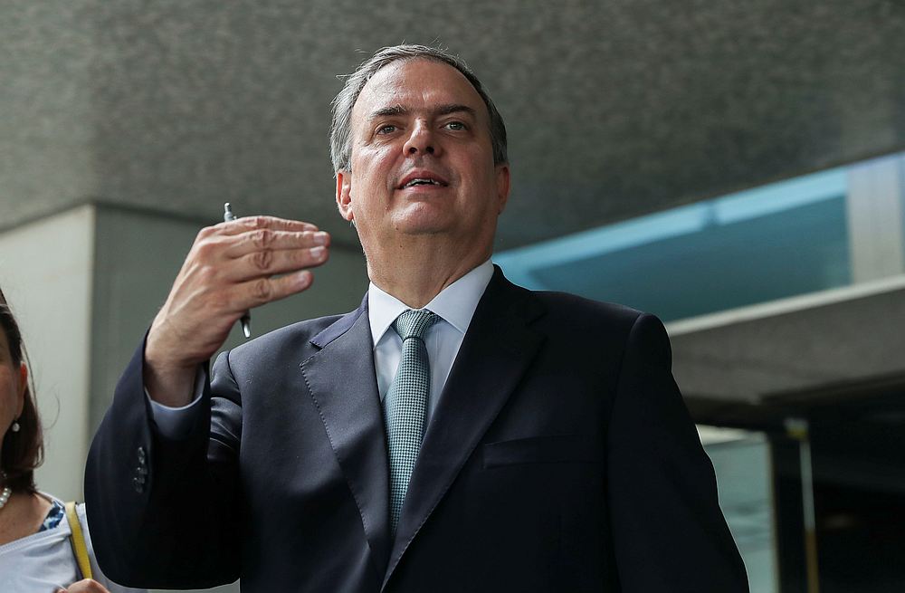 Mexico's Foreign Minister Marcelo Ebrard speaks to reporters at the US State Department in Washington June 6, 2019. u00e2u20acu201d Reuters pic