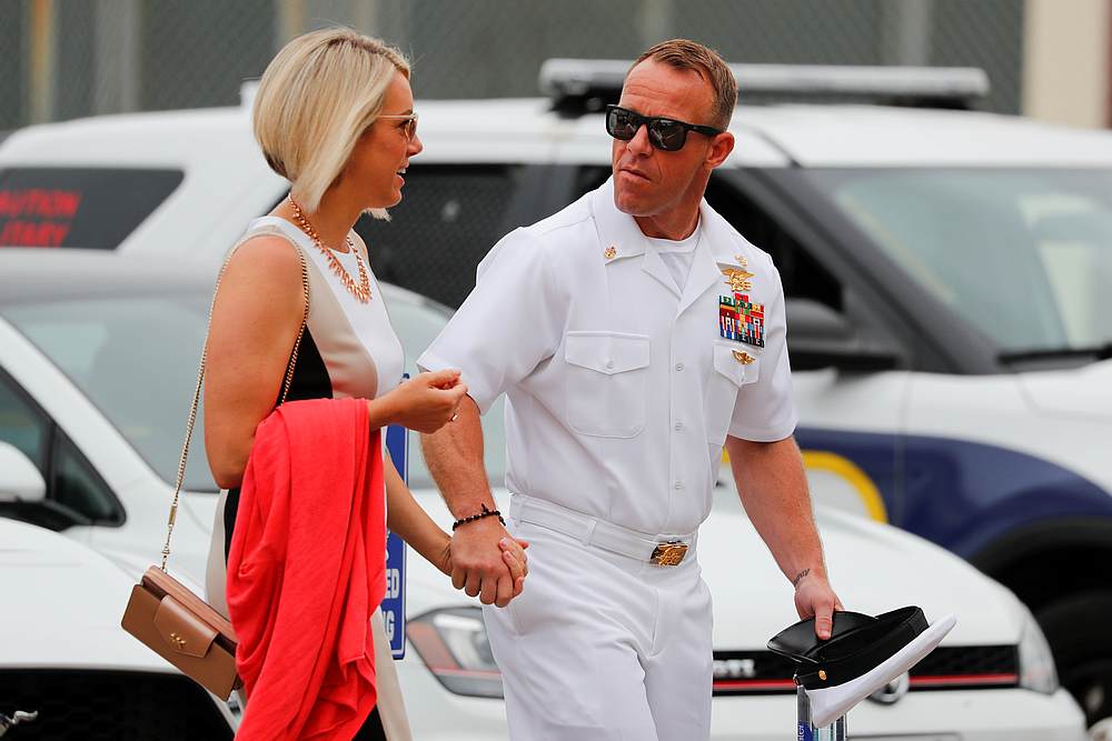 US Navy SEAL Special Operations Chief Edward Gallagher arrives at court with his wife Andrea for the start of his court-martial trial at Naval Base San Diego in California June 18, 2019. u00e2u20acu201d Reuters pic