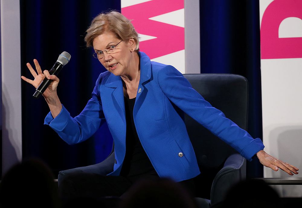 Democratic candidate for president Sen. Elizabeth Warren makes a joke before speaking at an event in Columbia, South Carolina June 22, 2019. u00e2u20acu201d Reuters pic