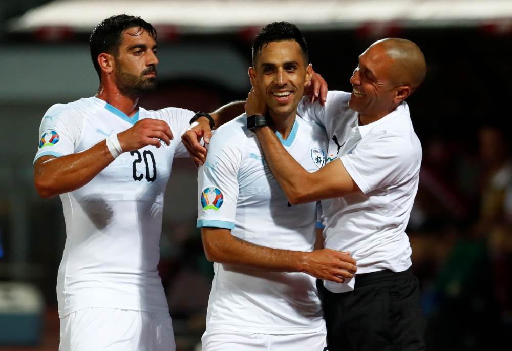 Israel's Eran Zahavi celebrates after scoring the second goal against Latvia June 7, 2019. u00e2u20acu2022 Reuters pic