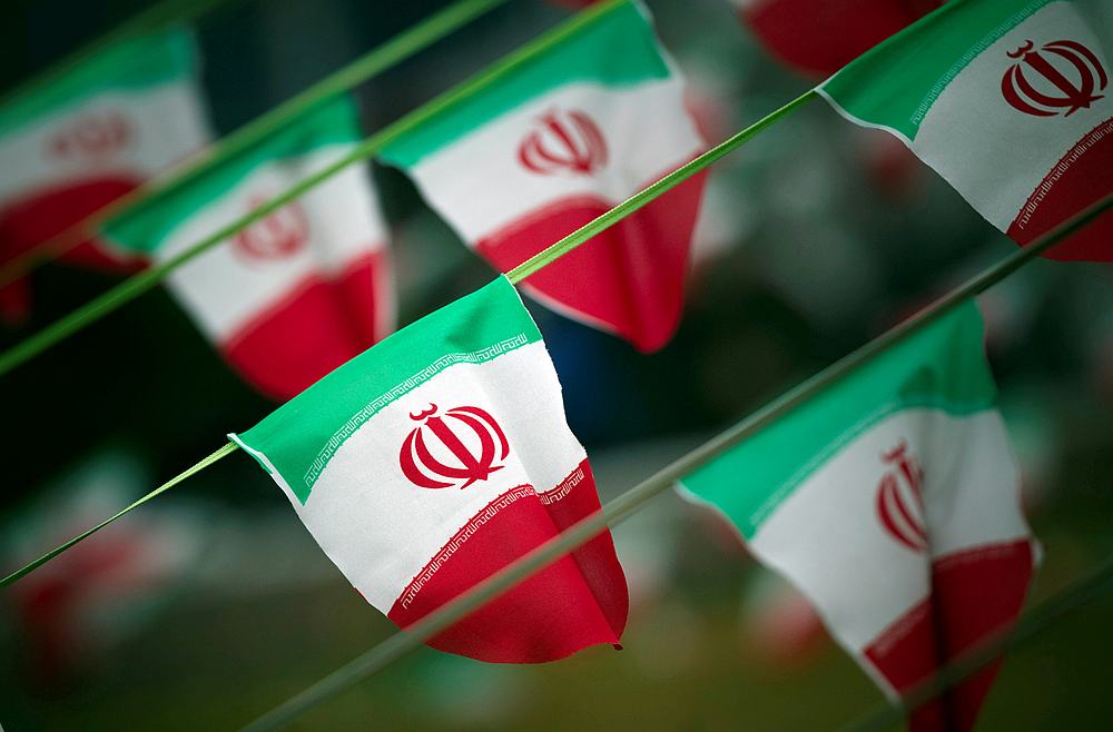 Iran's national flags are seen on a square in Tehran February 10, 2012, a day before the anniversary of the Islamic Revolution. u00e2u20acu201d Reuters pic