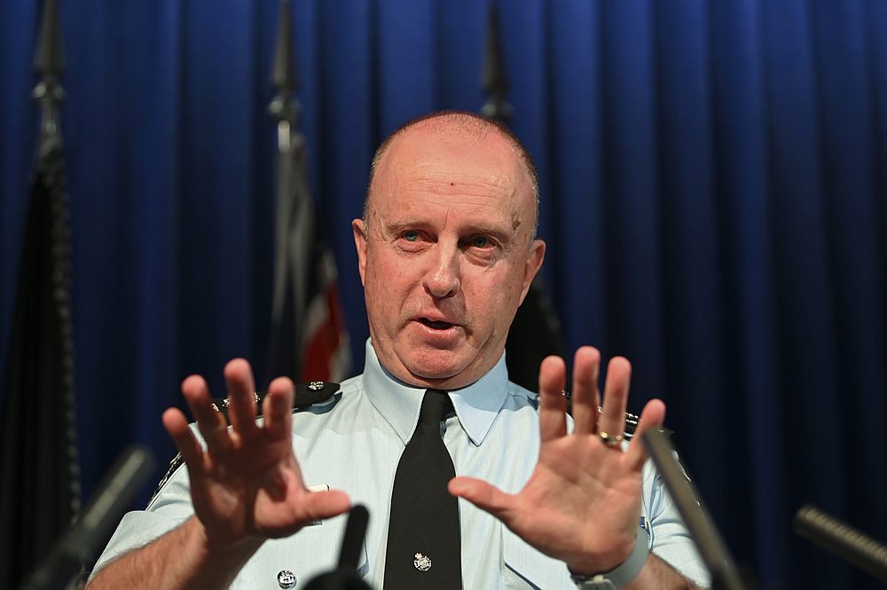 Acting AFP Commissioner Neil Gaughan speaks to the media during a press conference at the Australian Federal Police (AFP) Headquarters in Canberra June 6, 2019. u00e2u20acu201d AAP image/Lukas Coch via Reuters